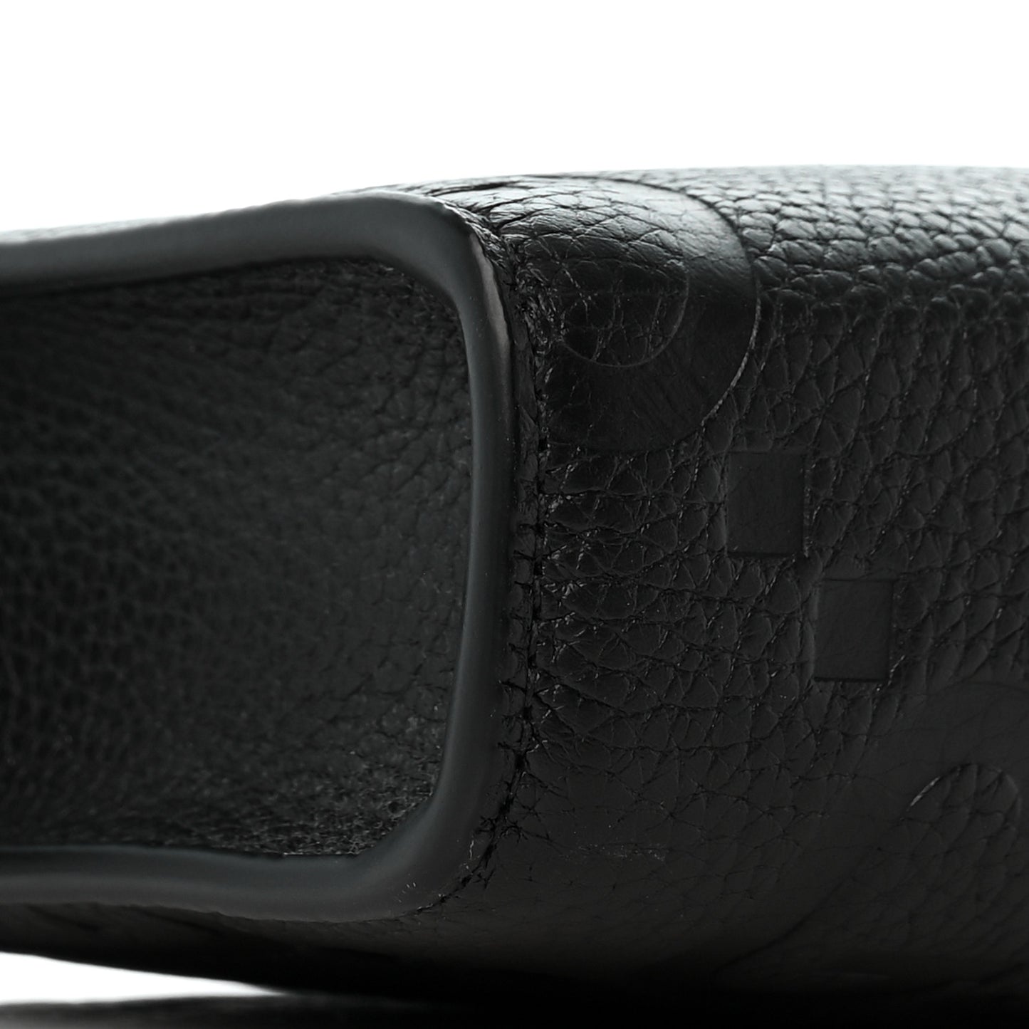 Monogram Jumbo GG Textured Dollar Calfskin Crossbody Bag Black