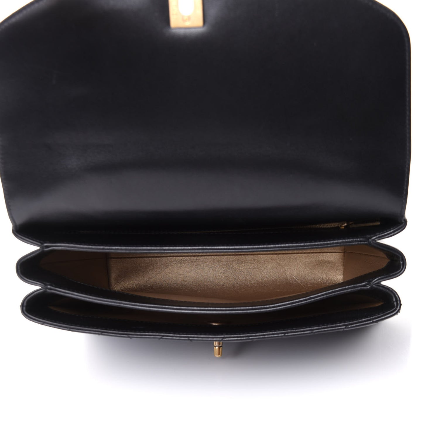 Lambskin Quilted Large Trendy Spirit Top Handle Bag Black