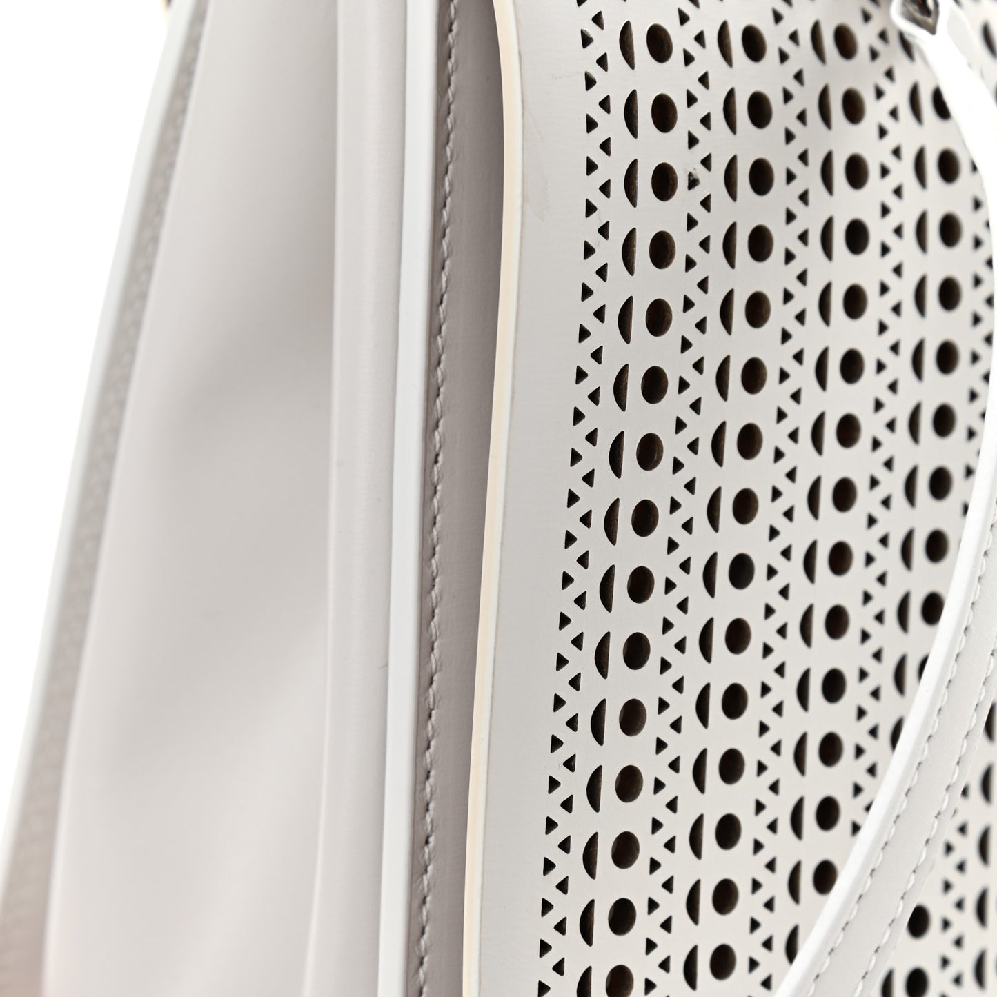 Calfskin Laser Cut Bellechasse 29 Top Handle Bag White