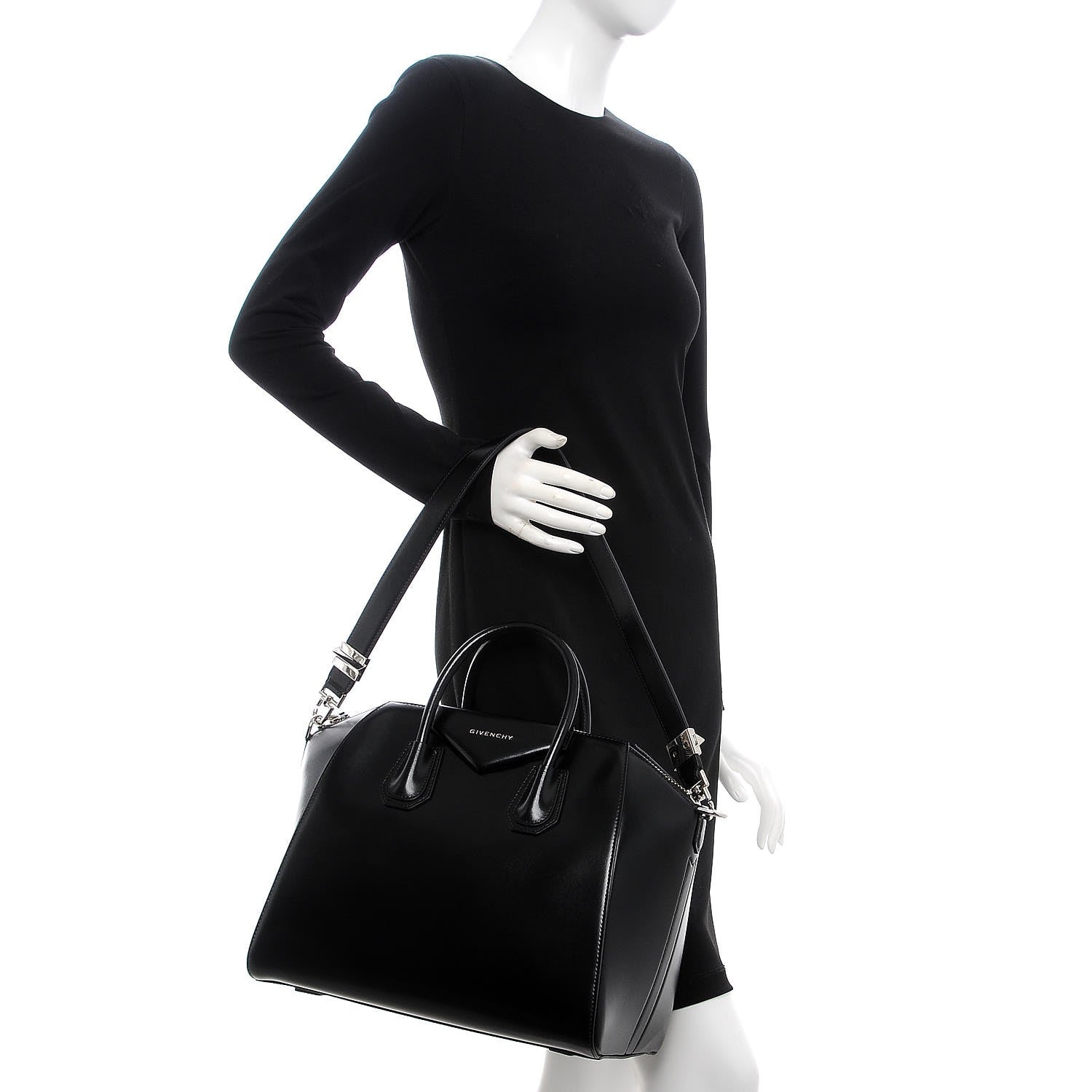 Givenchy Shiny Lord Calfskin Medium Antigona Black 2 of 8
