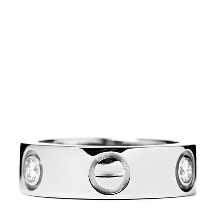 Cartier 18K White Gold 3 Diamond 5.5mm LOVE Ring 47 4 2 of 4