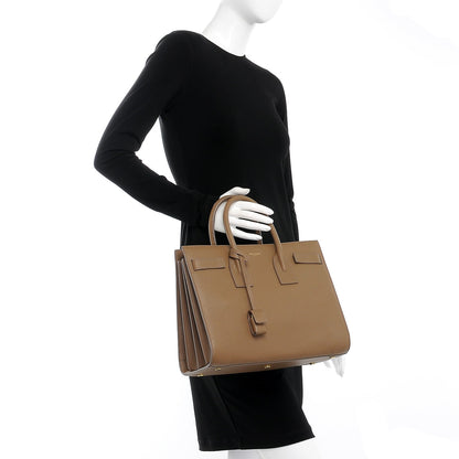 Saint Laurent Grained Calfskin Small Sac de Jour Taupe 3 of 8