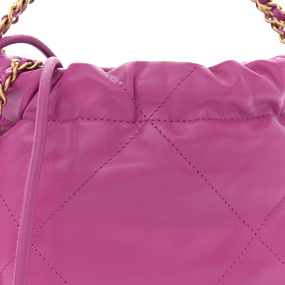 Chanel Shiny Calfskin Quilted Mini Chanel 22 Purple 8 of 10