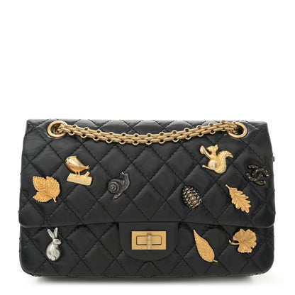 Chanel Aged Calfskin Lucky Charms 2.55 Reissue 225 Flap Black 1 of 11