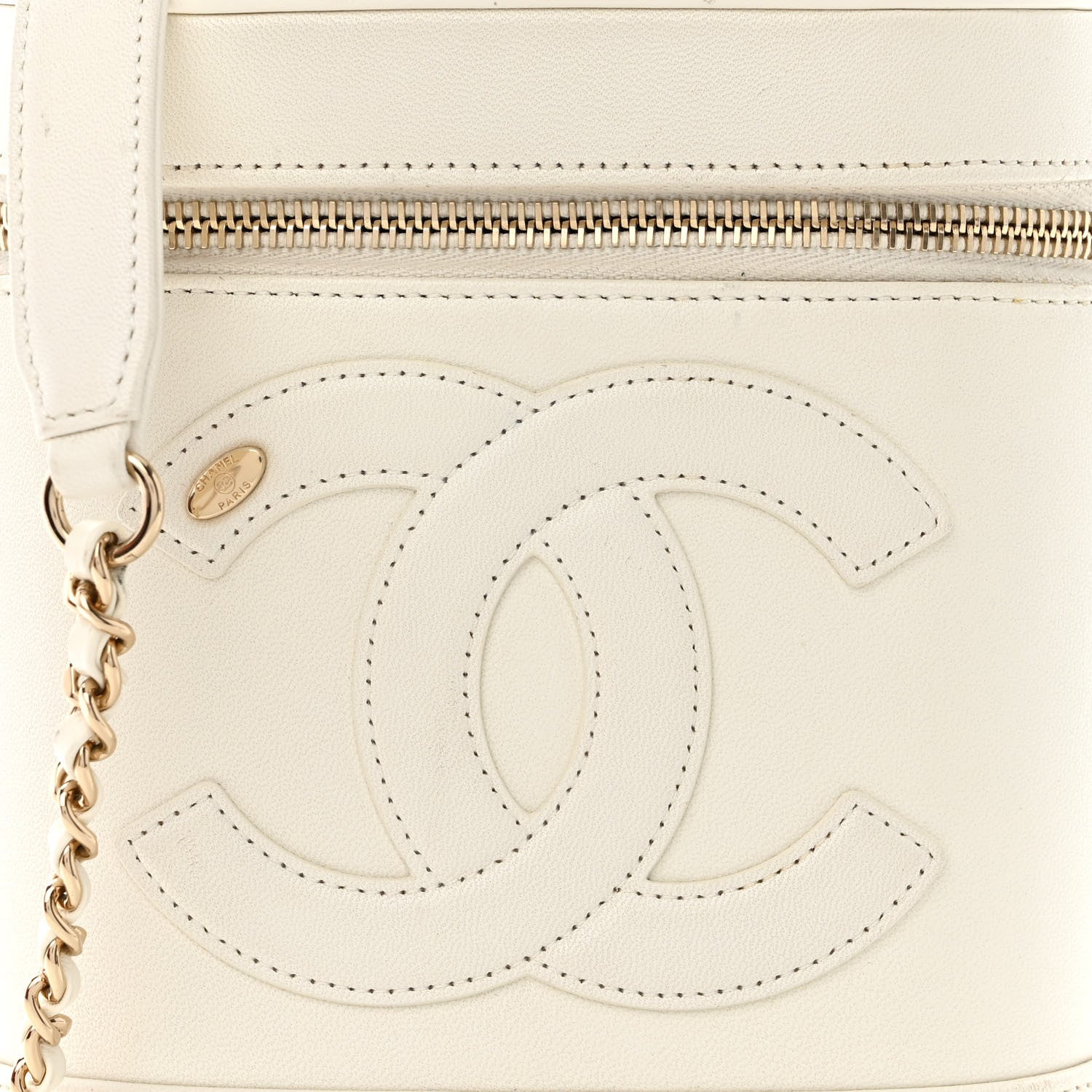 Chanel Lambskin Timeless Vanity Cosmetic Case White 8 of 12