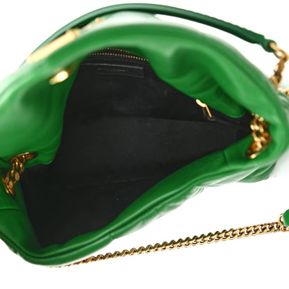 Saint Laurent Lambskin Quilted Small Loulou Puffer Monogram Chain Satchel New Vert 5 of 10