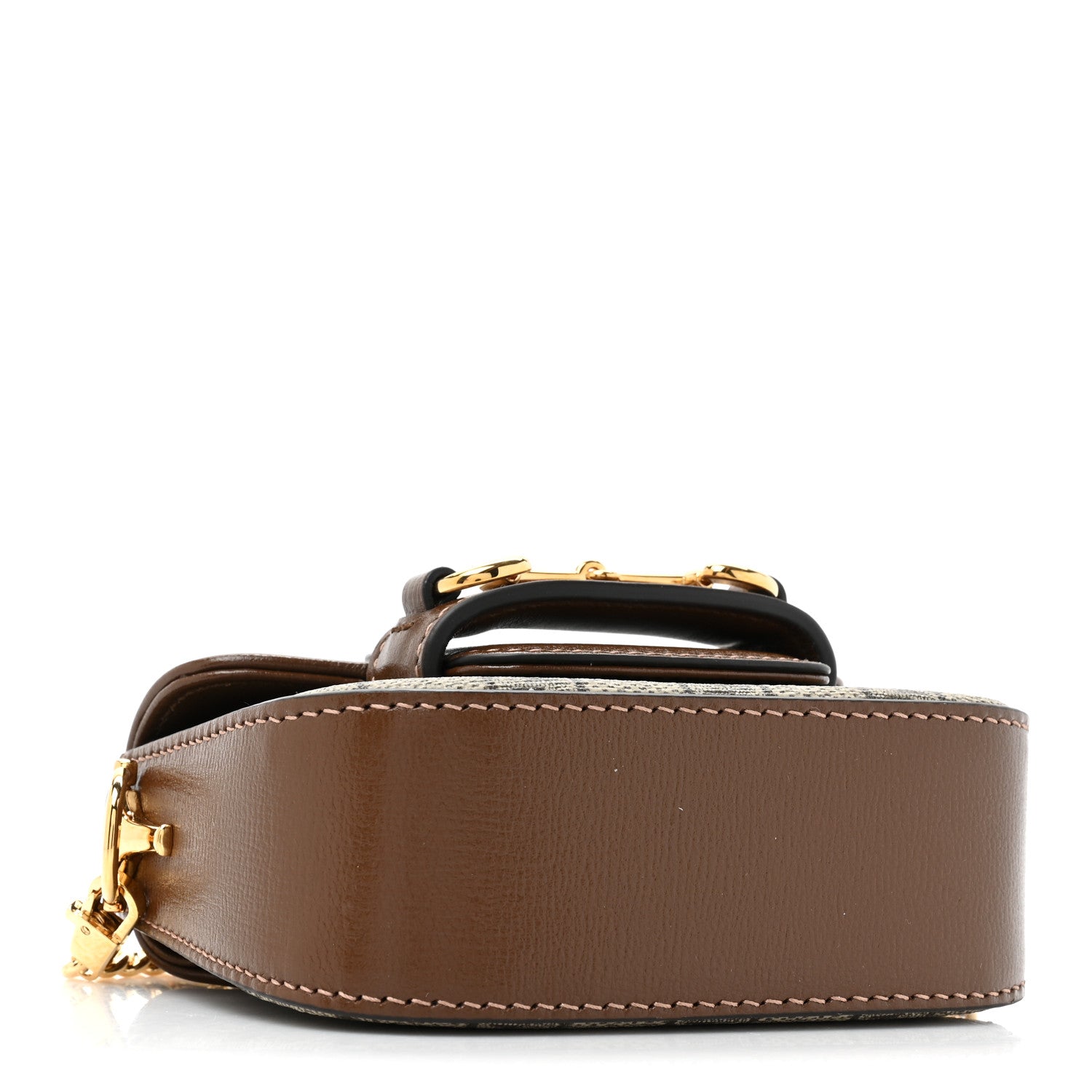 Gucci GG Supreme Monogram Azalea Calfskin Web Horsebit 1955 Wallet On Strap Beige Ebony Brown Sugar 4 of 10