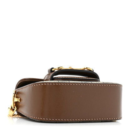 Gucci GG Supreme Monogram Azalea Calfskin Web Horsebit 1955 Wallet On Strap Beige Ebony Brown Sugar 4 of 10