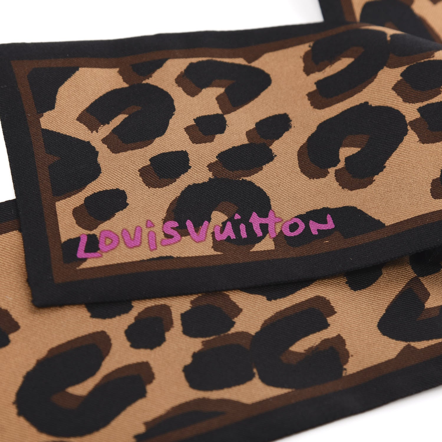Louis Vuitton Silk Leopard Bandeau Scarf Marron 3 of 3
