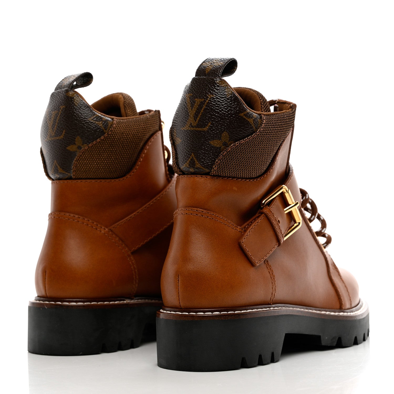 Louis Vuitton Calfskin Territory Ranger Combat Boots 37 Cognac 4 of 8