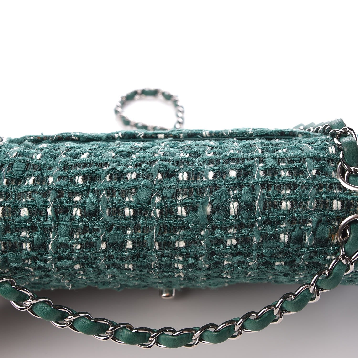 Chanel Tweed Quilted Medium Double Flap Green 9 of 12