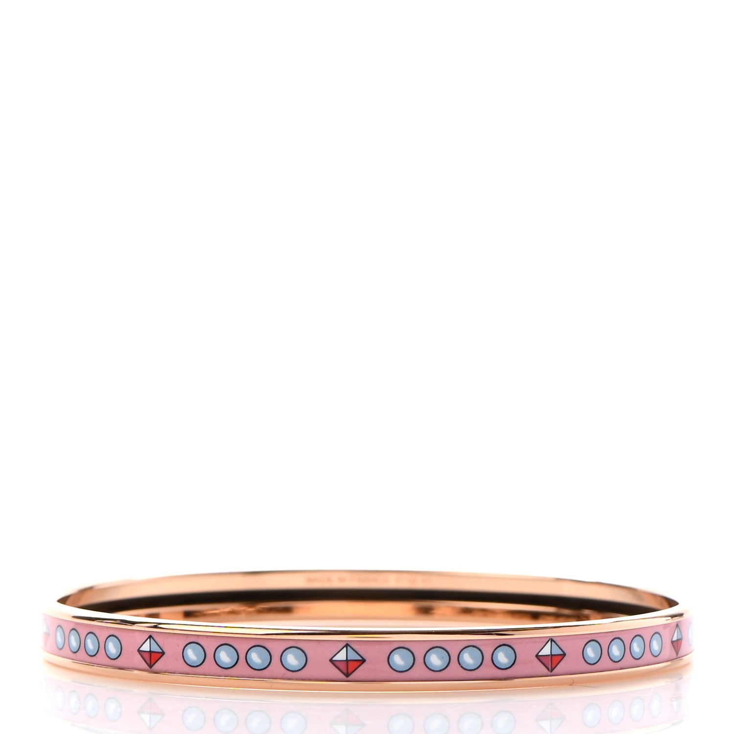 Hermes Enamel Printed Extra Narrow Colliers De Chiens Bracelet 70 3 of 5