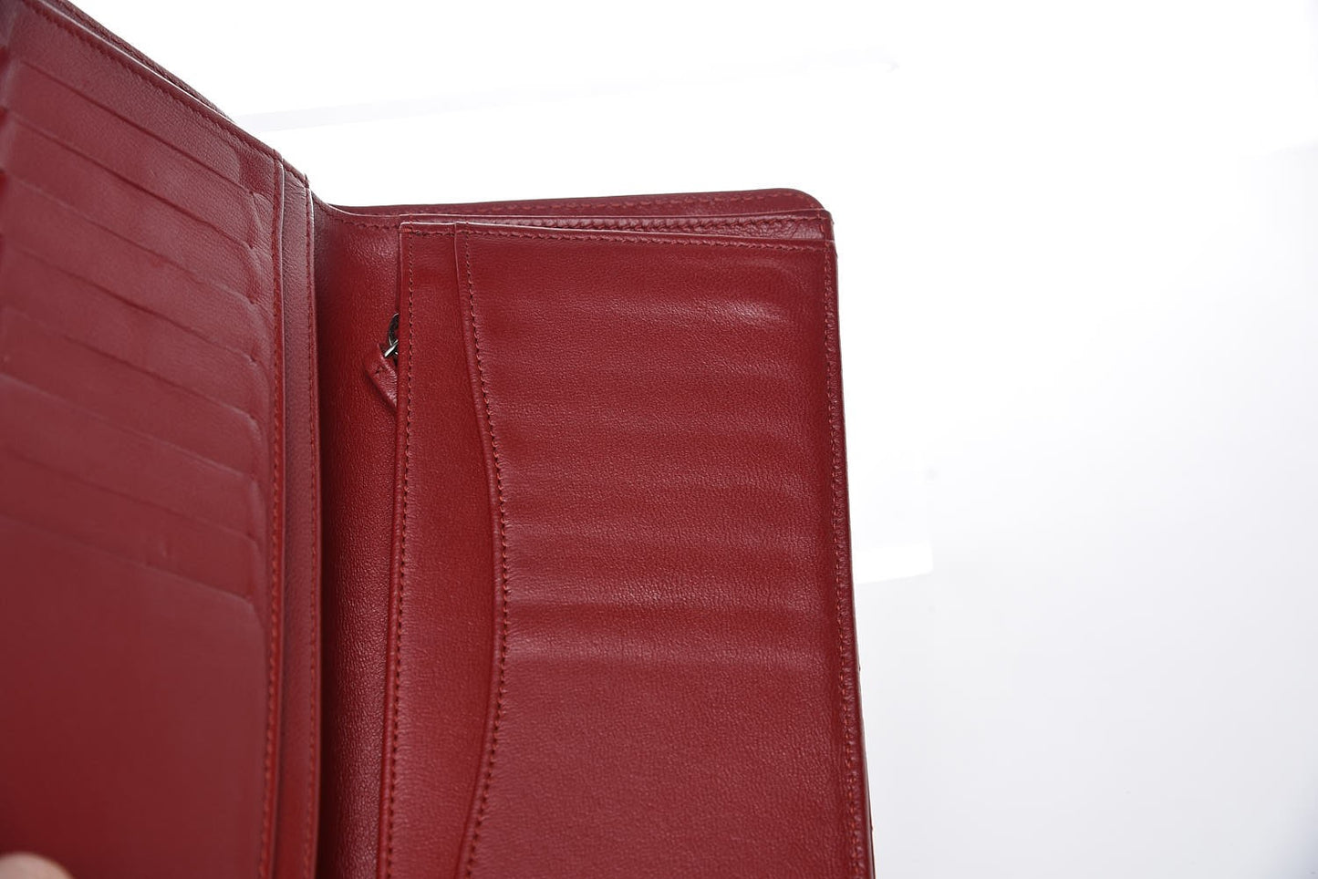 Lambskin Quilted Yen Wallet Red