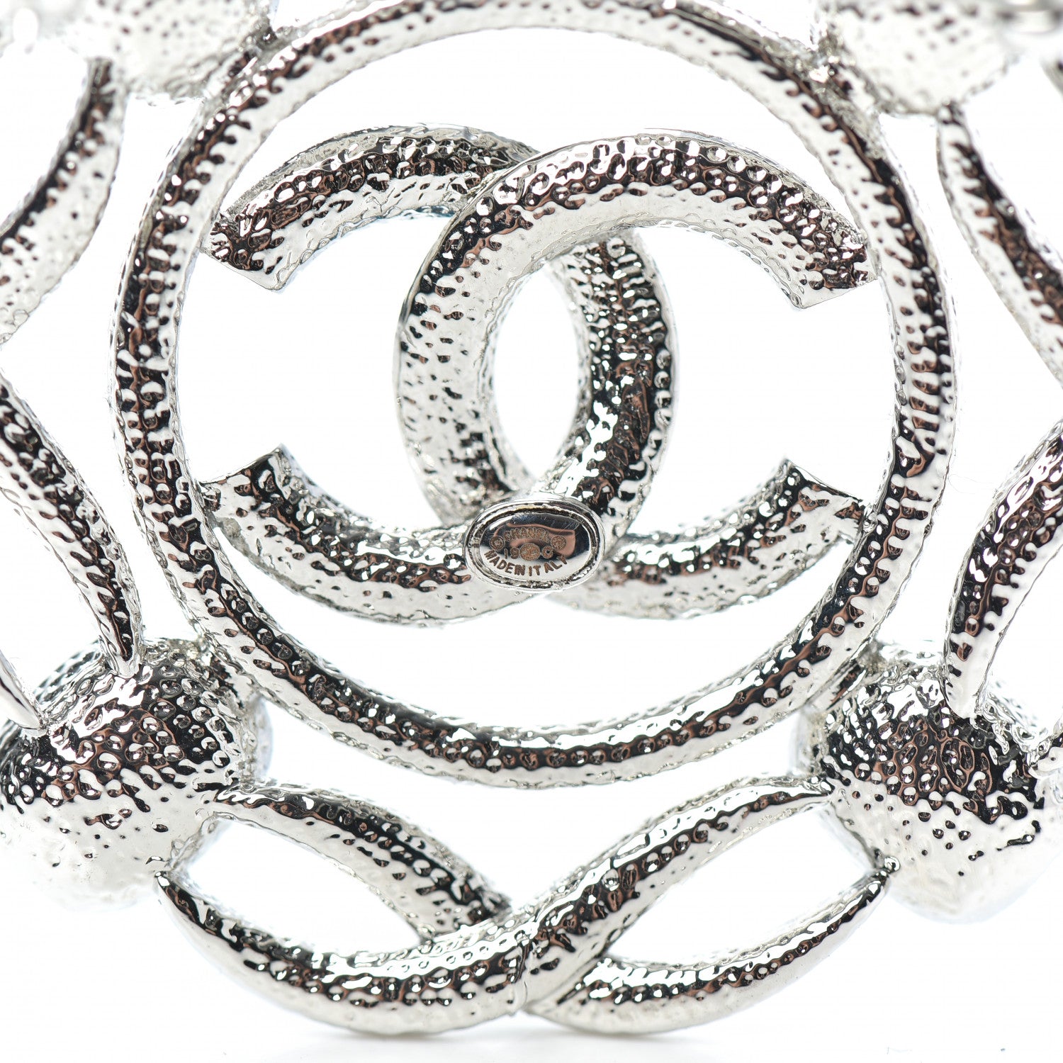 Chanel Crystal CC Brooch Silver Blue 4 of 5