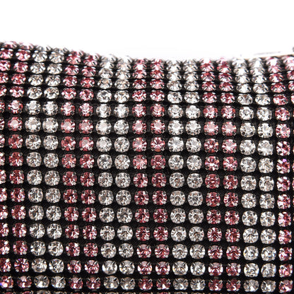 Alexander Wang Mesh Crystal Rhinestone Mini Heiress Pouch Pink Silver 11 of 11