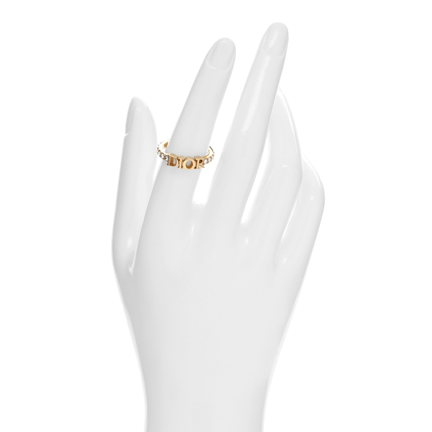 Christian Dior Metal Crystal Dio(R)evolution Ring L 56/7.5 Gold 2 of 4