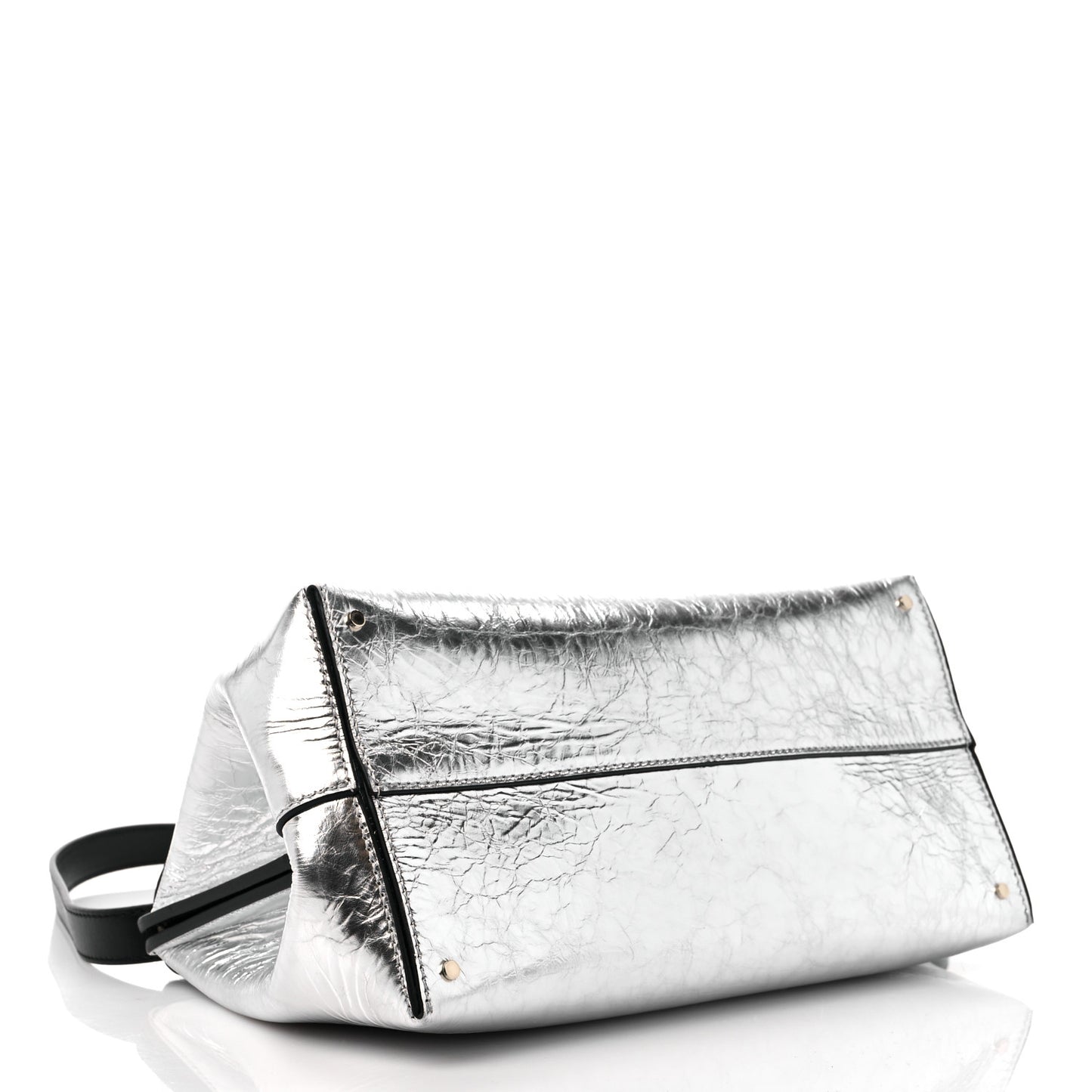 Metallic Calfskin Penelope Clutch Silver