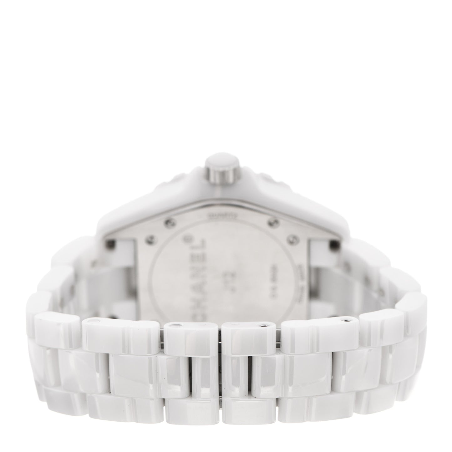 Stainless Steel Ceramic Diamond Bezel 38mm J12 Quartz Watch White