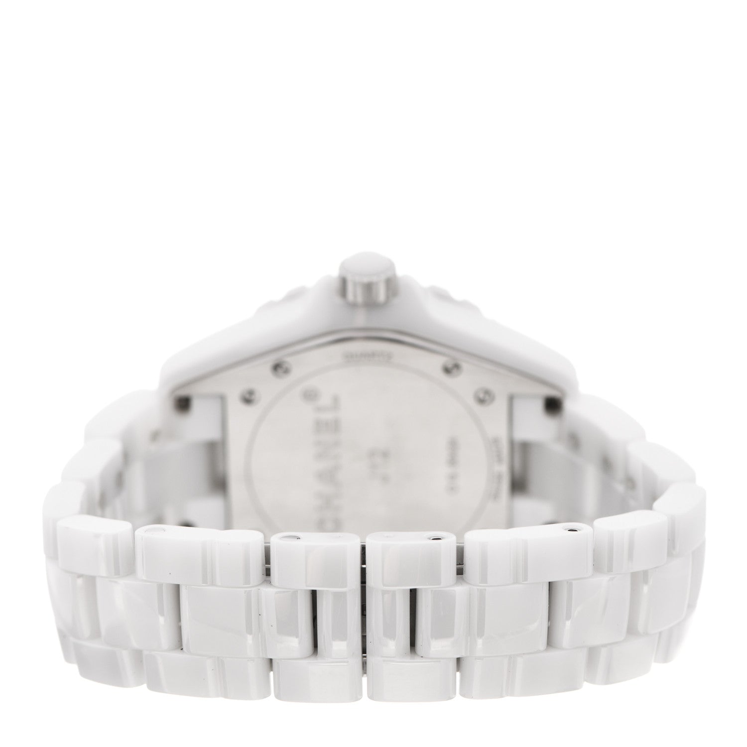 Chanel Stainless Steel Ceramic Diamond Bezel 38mm J12 Quartz Watch White 3 of 5