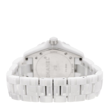 Chanel Stainless Steel Ceramic Diamond Bezel 38mm J12 Quartz Watch White 3 of 5