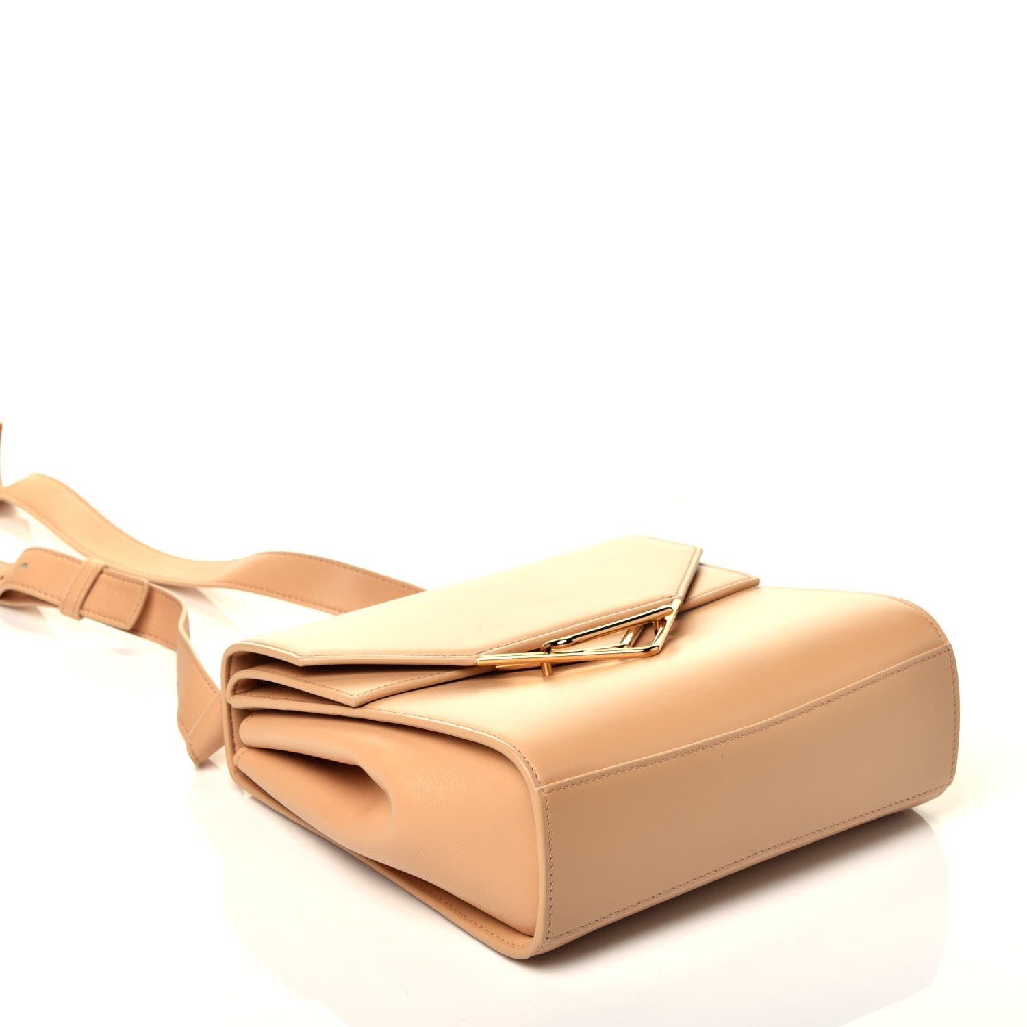 Bottega Veneta Box Calfskin Nappa Clip Bag Almond Gold 4 of 10
