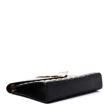Saint Laurent Grain De Poudre Textured Mixed Matelasse Large Triquilt Monogram Satchel Black 4 of 10