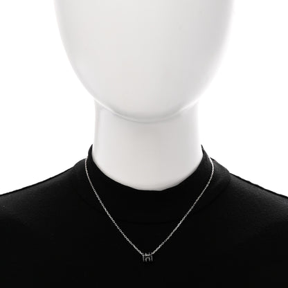 Hermes Lacquered Palladium Mini Pop H Pendant Necklace Black 2 of 6