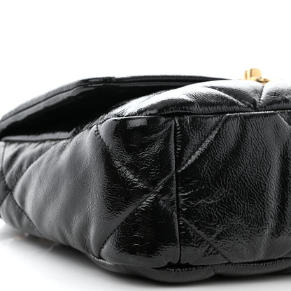 Chanel Shiny Crumpled Calfskin Quilted Medium Chanel 19 Flap Black 9 of 10
