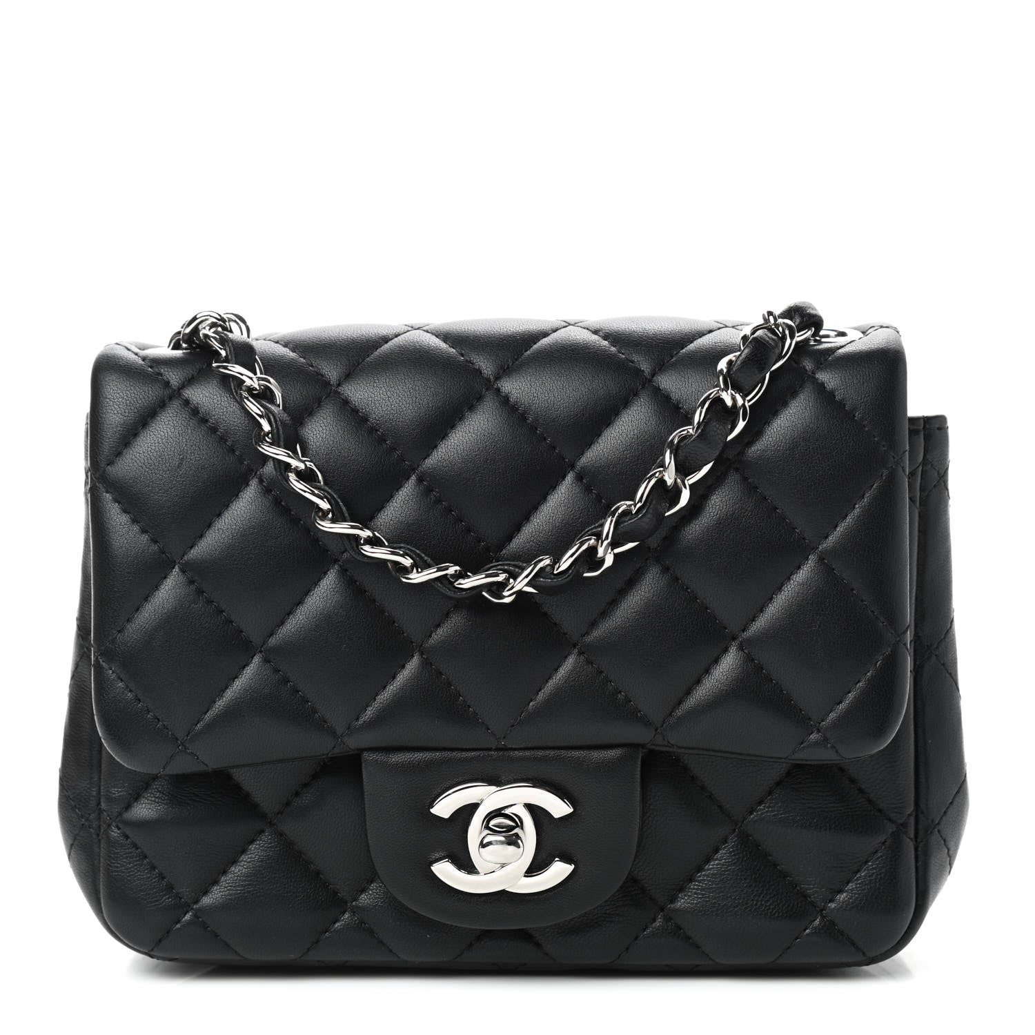 Chanel Lambskin Quilted Mini Square Flap Black 1 of 9