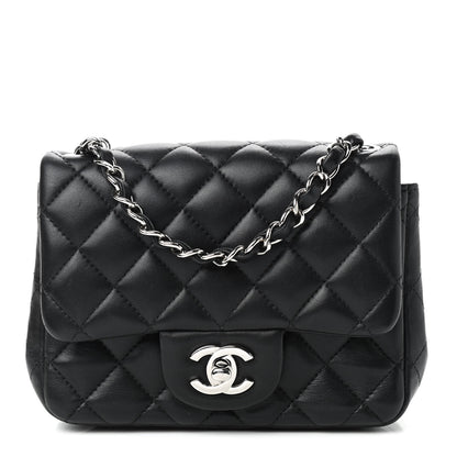 Chanel Lambskin Quilted Mini Square Flap Black 1 of 9
