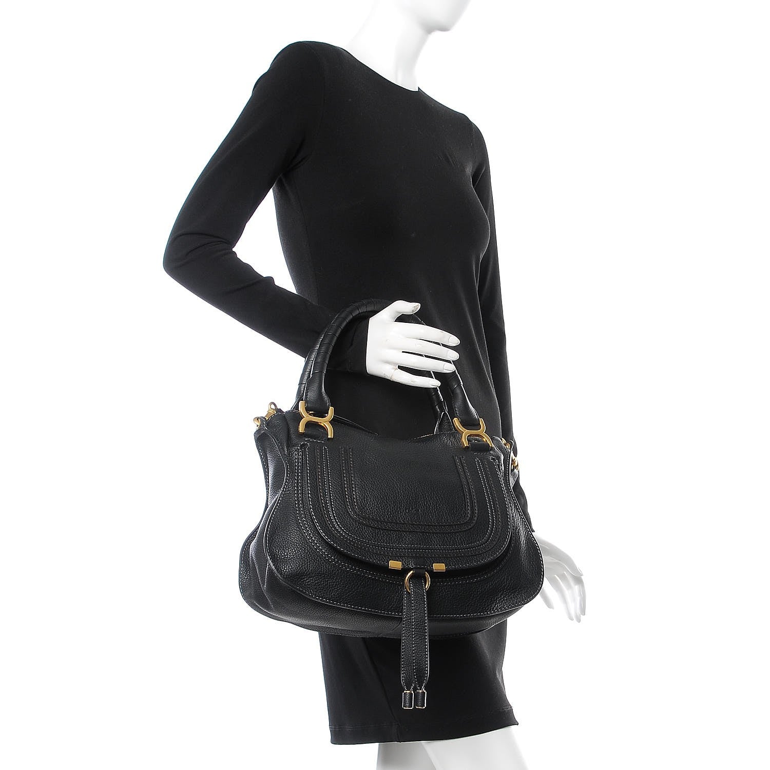 Chloe Calfskin Medium Marcie Satchel Black 3 of 8