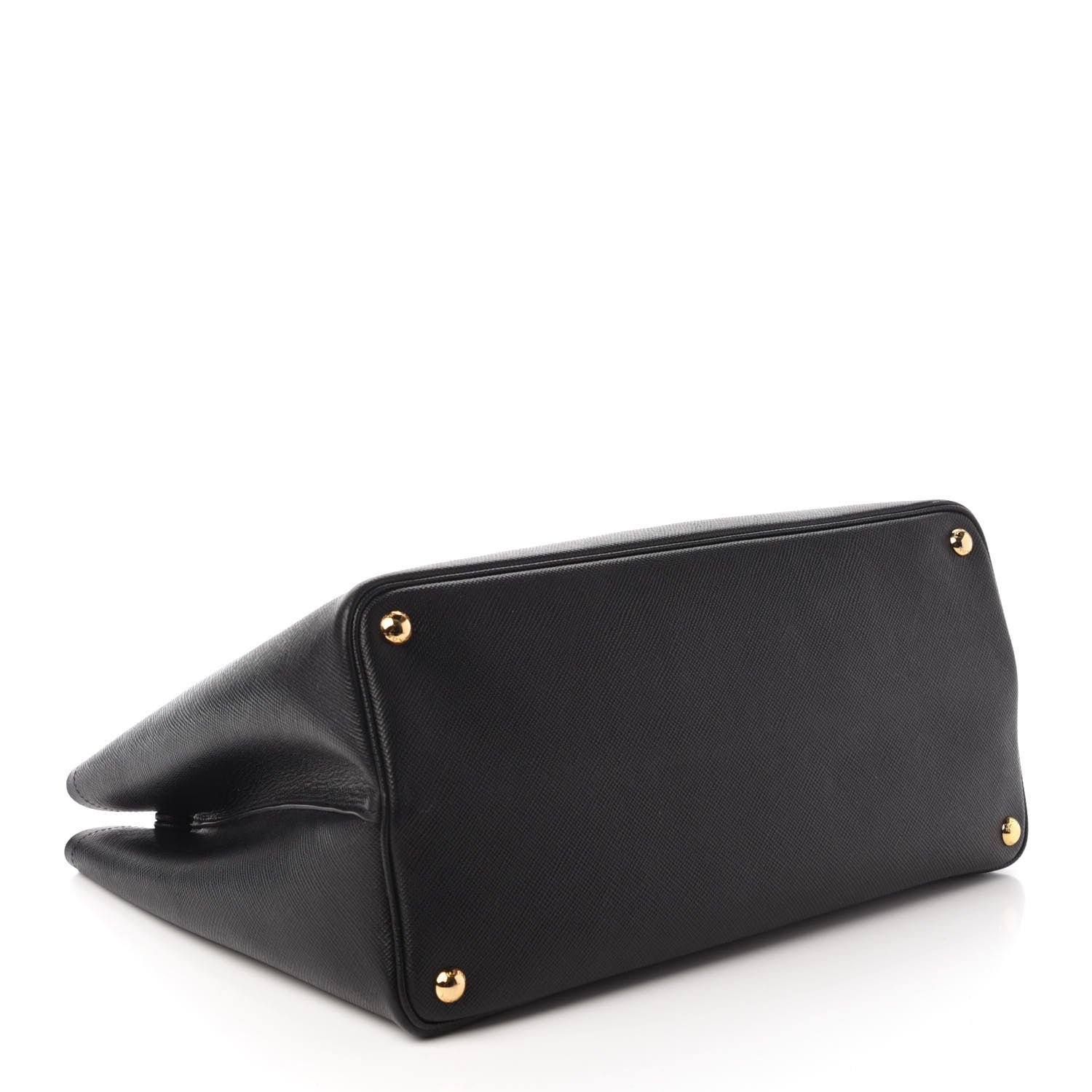Prada Saffiano Cuir Large Double Bag Black Fuoco 4 of 9