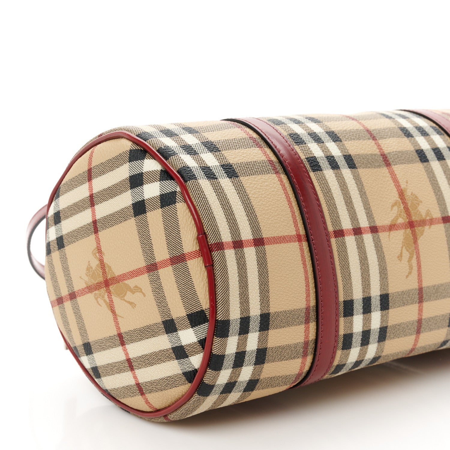 Burberry Haymarket Check Barrel Bag Red 8 of 11