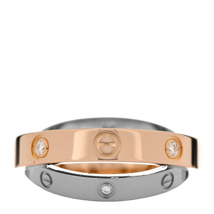 Cartier 18K Pink White Gold 6 Diamond LOVE Ring 48 4.5 3 of 7