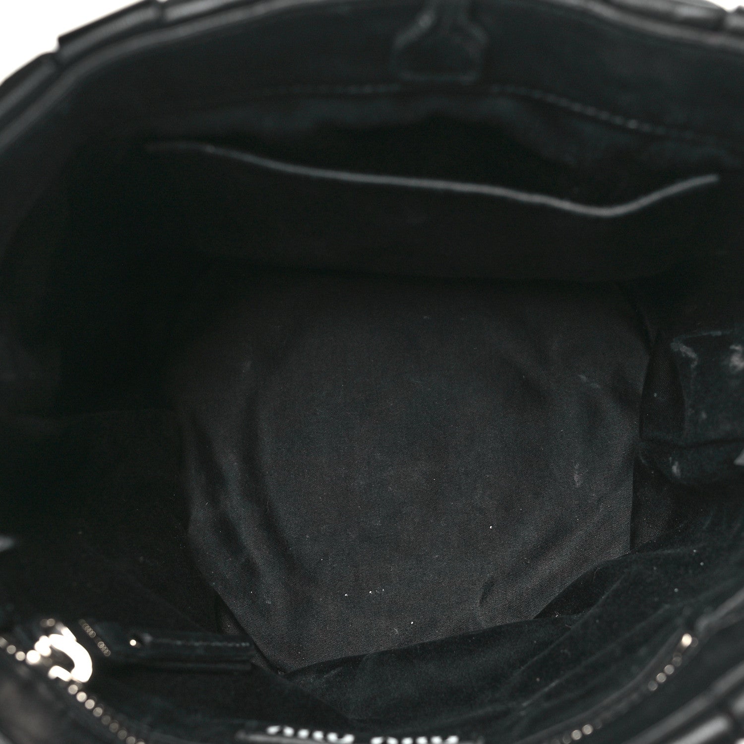 Miu Miu Nappa Woven Crystal Chain Bucket Bag Black 5 of 10