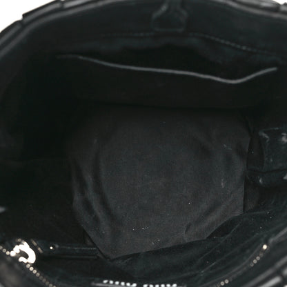 Miu Miu Nappa Woven Crystal Chain Bucket Bag Black 5 of 10