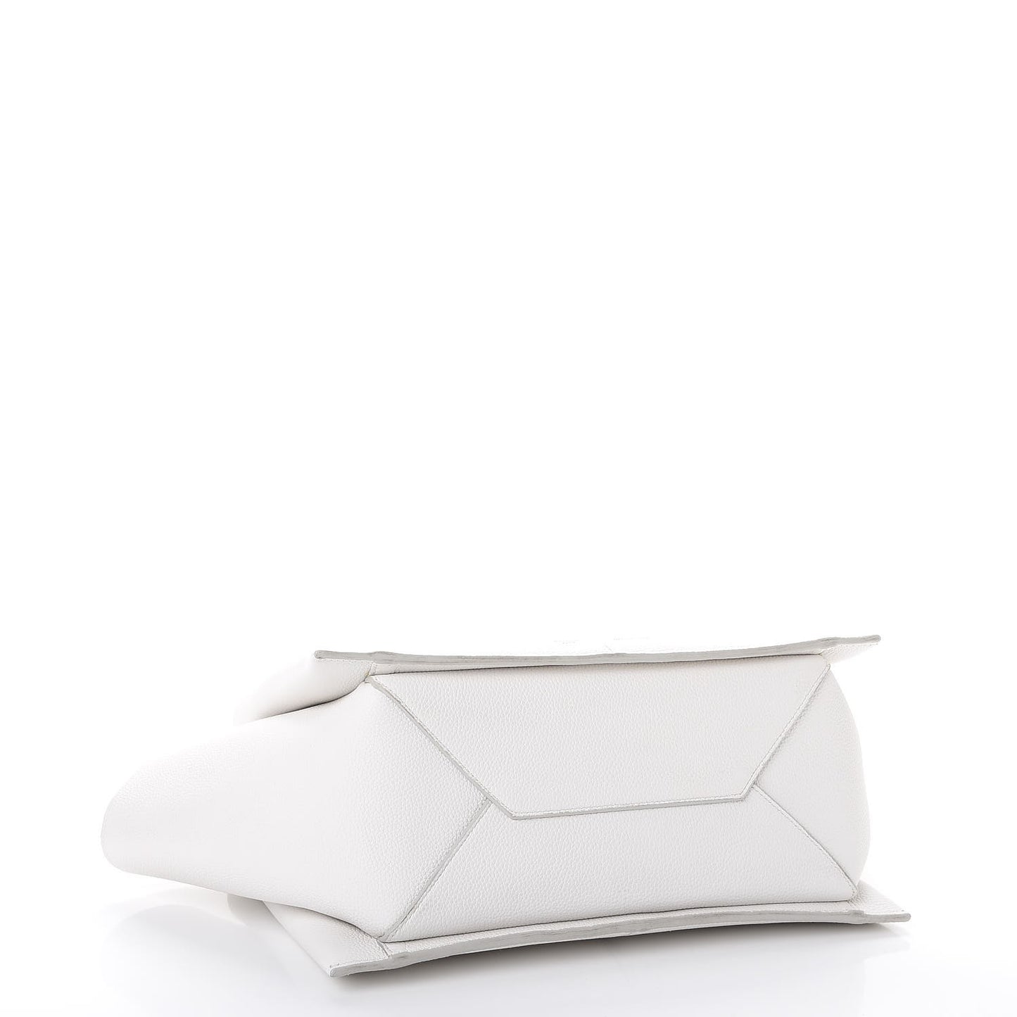 Baby Grained Calfskin Small Tri-Fold Bag White