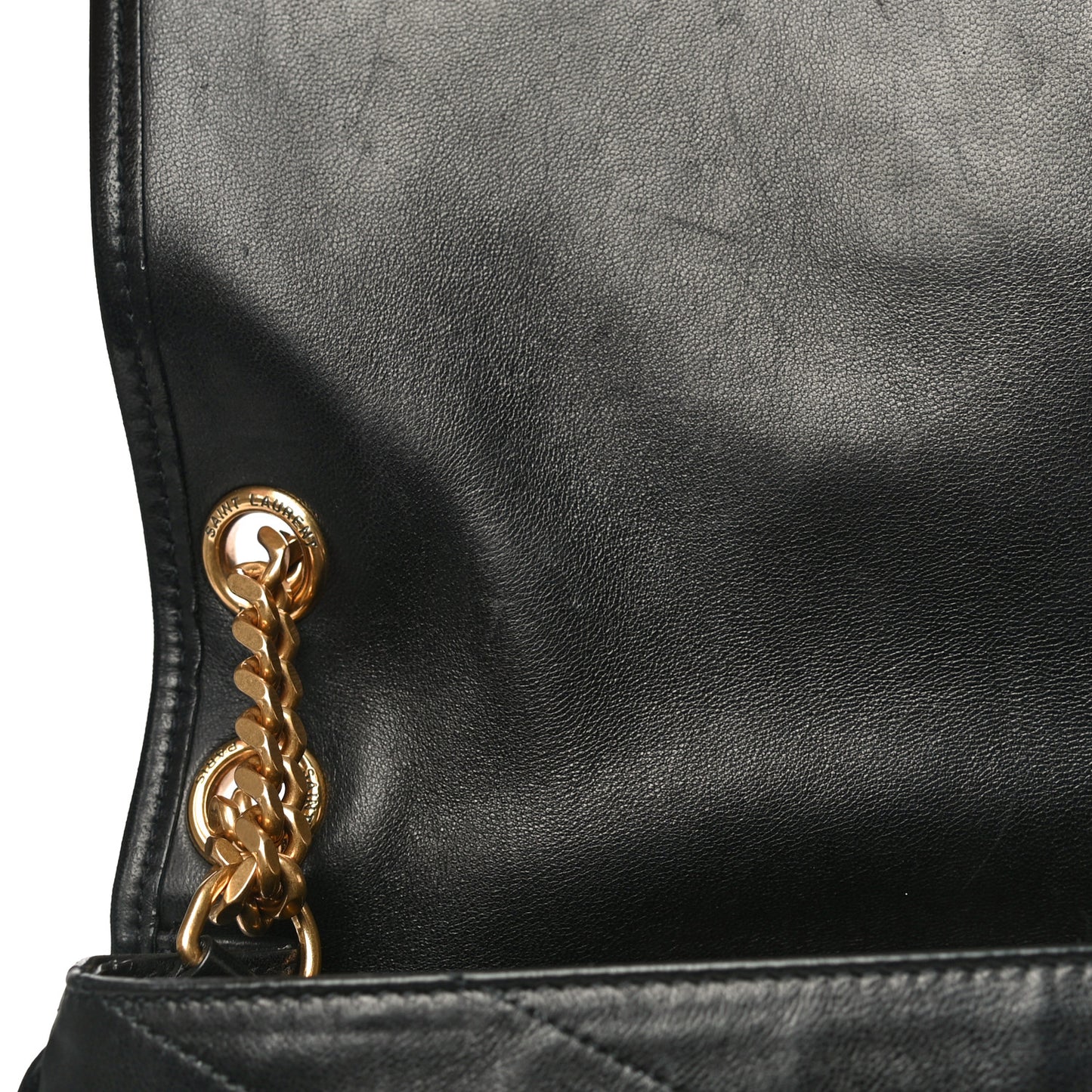 Lambskin Matelasse Monogram Medium Niki Chain Satchel Black