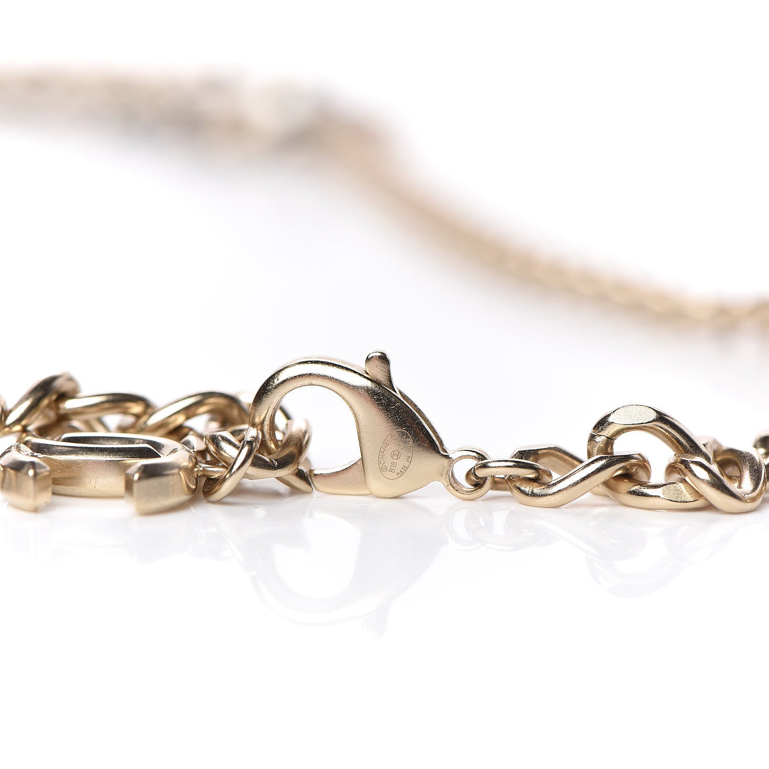 Chanel Lambskin Pearl Chain Camellia Fancy Belt 80 Black Gold 5 of 6