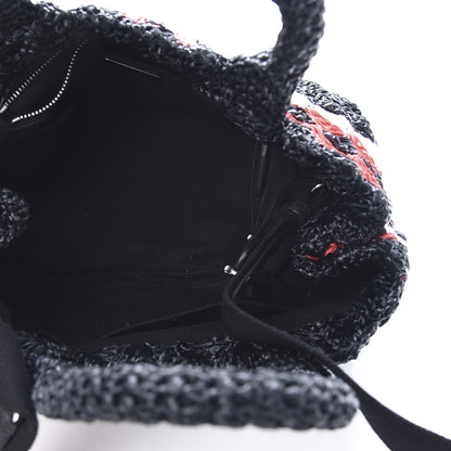 Prada Raffia Crochet Giardiniera Tote Black 6 of 12