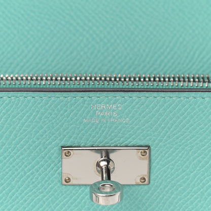 Hermes Epsom Kelly Longue Wallet Bleu Atoll 6 of 12