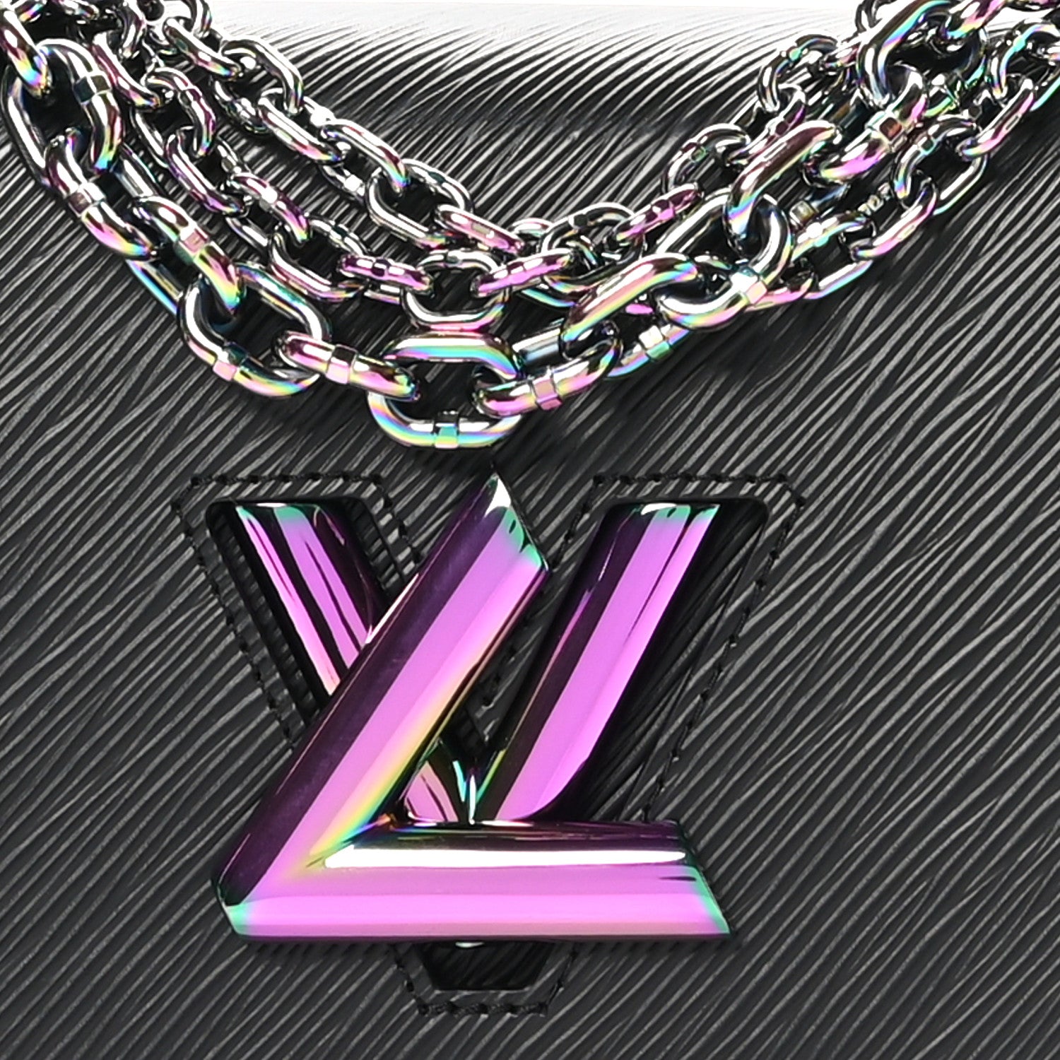 Louis Vuitton Epi Twist Triple Chain Shoulder Bag MM Black 8 of 10
