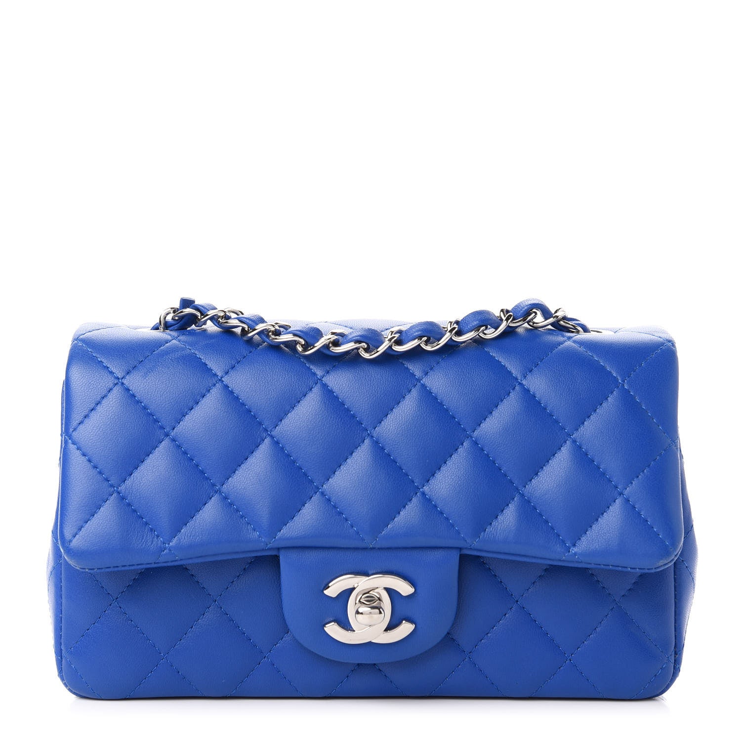 Chanel Lambskin Quilted Mini Rectangular Flap Royal Blue 1 of 11