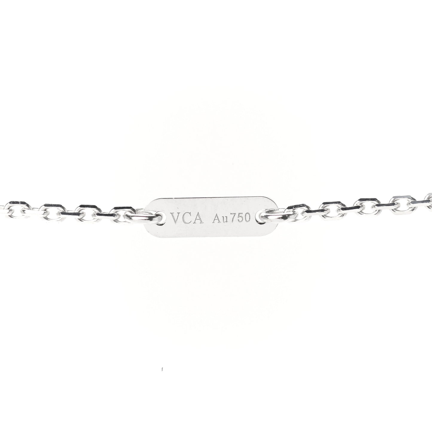 18K White Gold Diamond Sweet Alhambra Pendant Necklace
