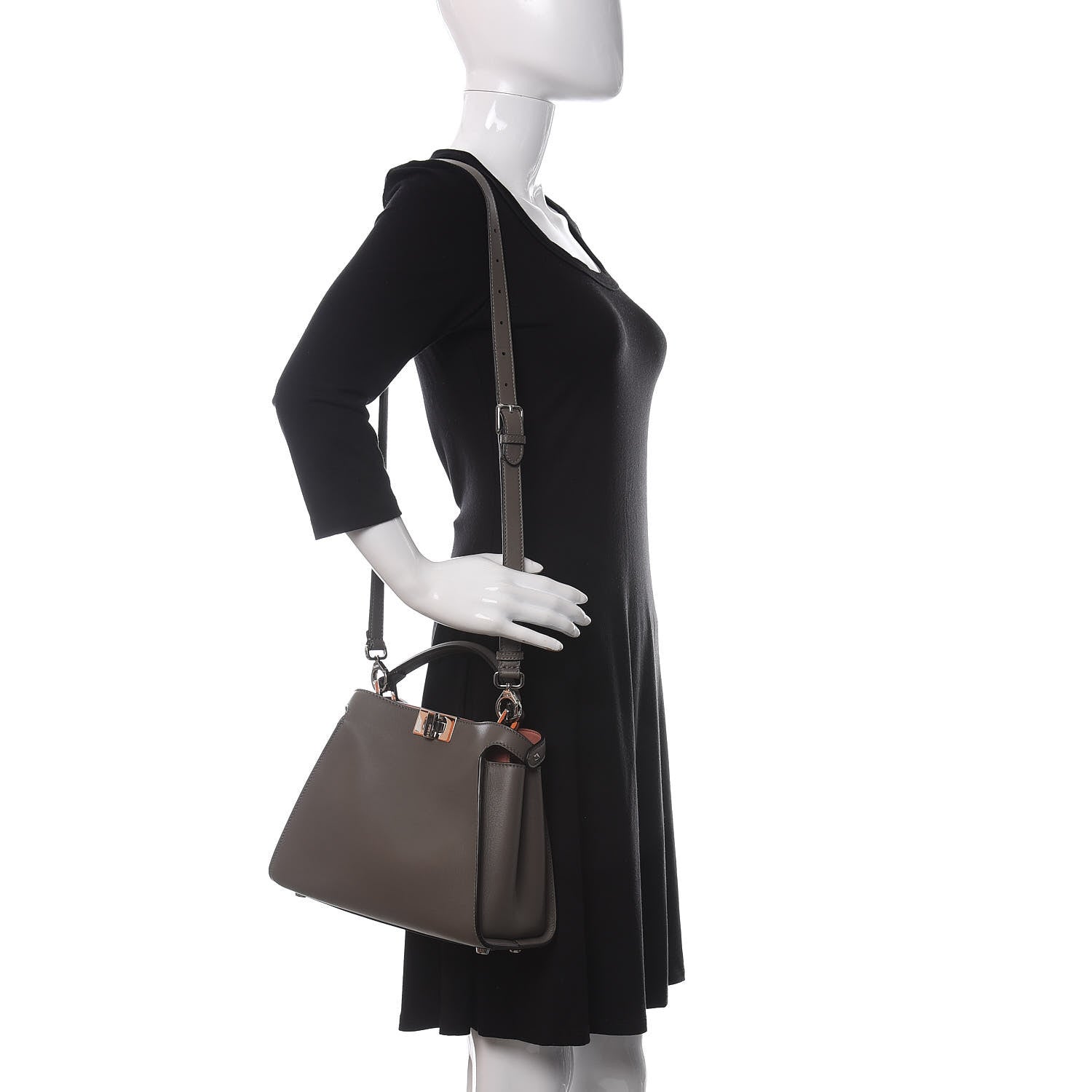 Fendi Vitello Tahiti Burro Medium Peekaboo Iconic Essentially Satchel Foresta Macaron 2 of 11