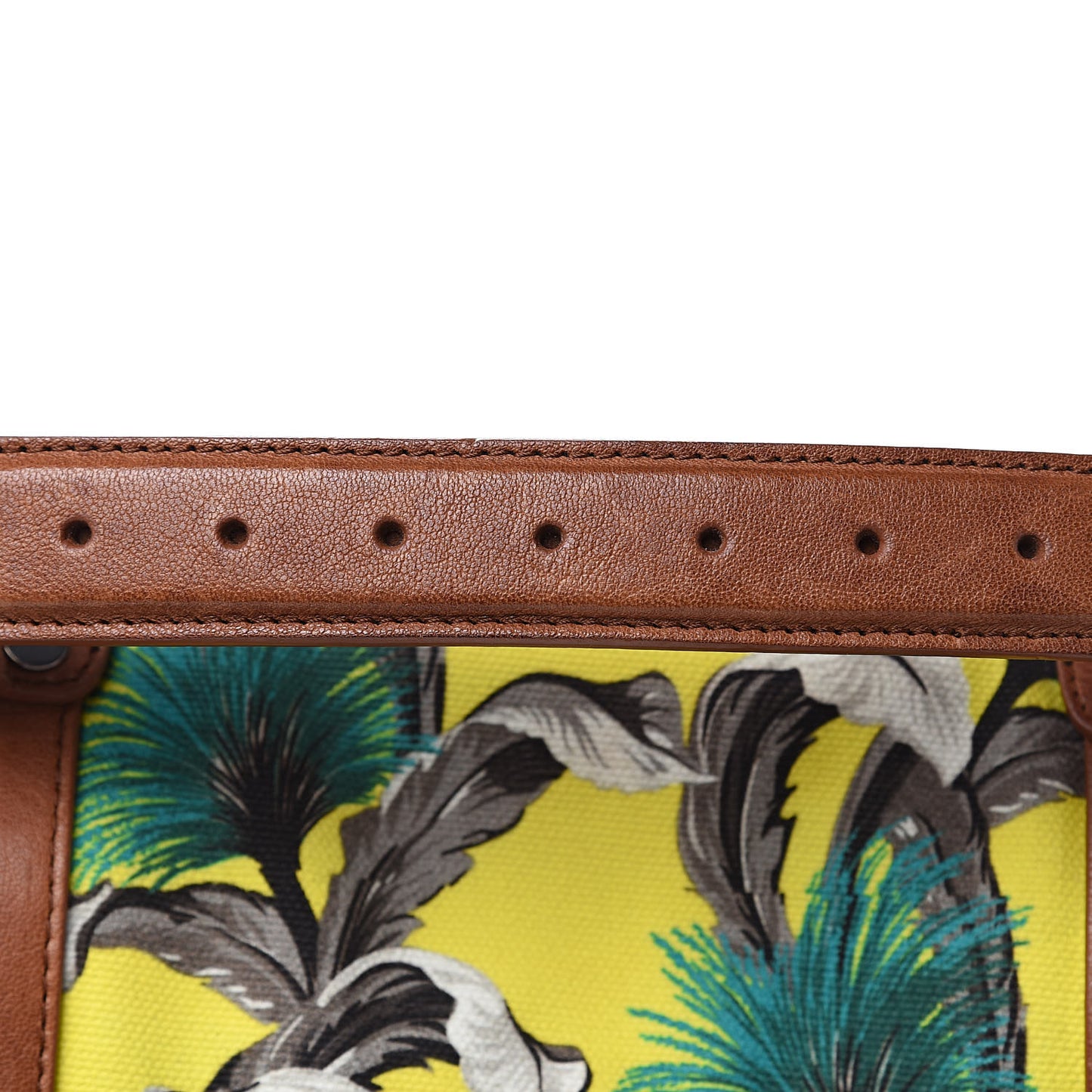 Canvas Tropical Printed Medium PS1 Satchel Brown
