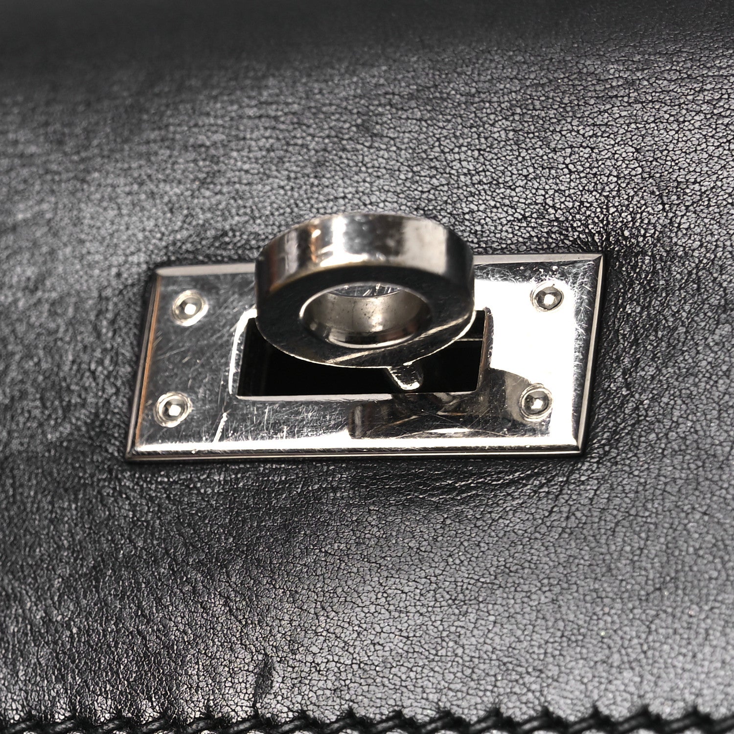 Hermes Box Kelly Pochette Clutch Black 11 of 12