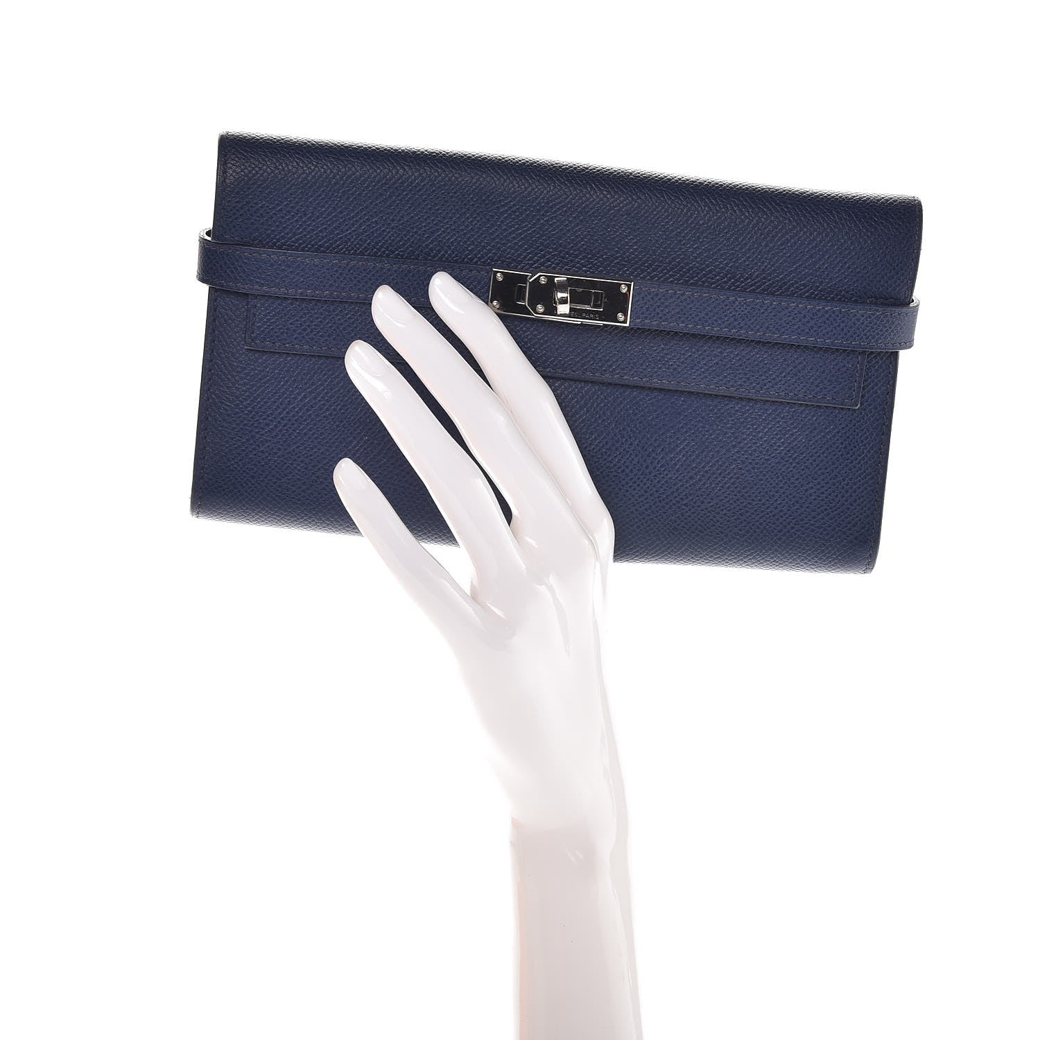 Hermes Epsom Kelly Longue Wallet Bleu Saphir 2 of 8