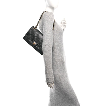 Chanel Lambskin Quilted Medium Double Flap Black 2 of 14