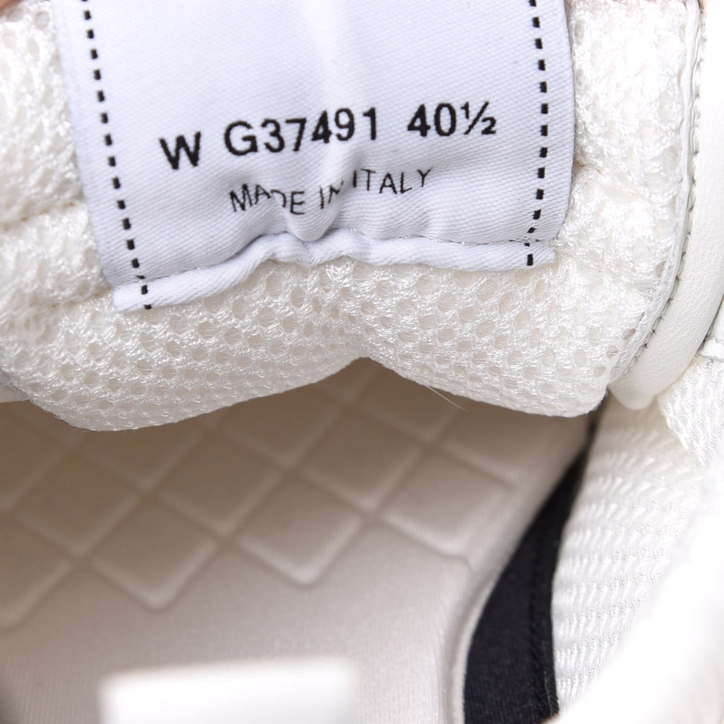 Calfskin Mesh Lycra Suede Womens Logo Sneakers 37.5 White